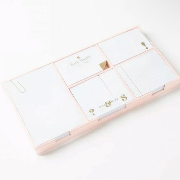 NWT Kate Spade Strike Gold Sticky Note Set - Picture 2 of 4